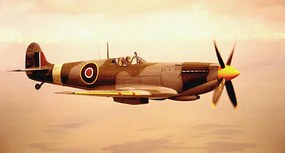 Foto Spitfire aircraft in flight (sepia tone), Michael Dunning, (40 x 22.5 cm)