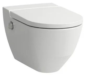 Laufen Cleanet NAVIA Douche WC 40.5x58x37cm diepspoel incl. closetzitting met deksel en softclose keramiek Glans Wit h8206014000001