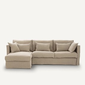 Hoekbank, omvormbaar, gekreukt linnen, Camille