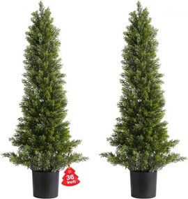 VEVOR Kunstmatige Topiary Cederbomen, Set van 2, 914 mm, Kunstplant, Decoratieve Plant, Eenvoudige Montage voor Decoratie, Veranda, Buitenterras, Tuin, Balkon, Achtertuin, Binnen, Kantoor