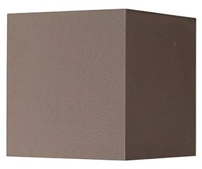Buiten wandlamp roestbruin incl. LED 2-lichts IP54 - Edwin Modern IP54 Buitenverlichting kubus / vierkant
