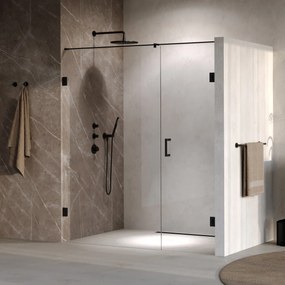 Brauer Void profielloze nisdeur 170cm met draaideur 70cm aan muur zwart mat
