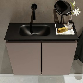 Mondiaz Ture 60cm toiletmeubel smoke met wastafel urban links geen kraangat