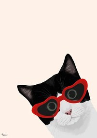 Ilustratie Vintage Cheeky Cat, Tara Royle