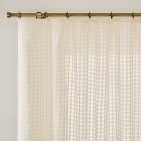 Glasgordijn met ton sur ton ruitjesmotief en lussen, Madrila