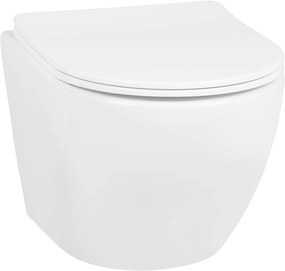 Saqu Please compact hangtoilet randloos incl. softclose toiletbril met quickrelease glans wit