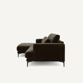 XL hoekbank links in fluweel, MARSILE