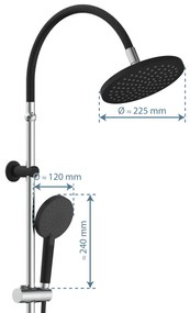 Schutte Matao regendoucheset 3 standen chroom/zwart