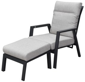 Barolo lounge balkonset 2 delig verstelbaar antraciet aluminium