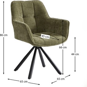 Groene Eetkamerstoel Met Stiksels