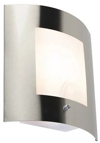 Buiten wandlamp staal IP44 schemersensor - Emmerald