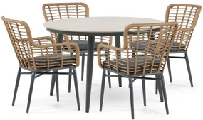 Tuinset 4 personen 120 cm Aluminium/wicker Taupe Lifestyle Garden Furniture Toledo/Vienna