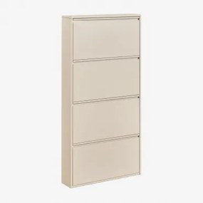 Logan Schoenenkast Van Staal Tapioca Beige & 4 Deuren - Sklum