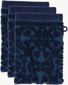 Katoenen terry/velours washandjes Tile, 3-delig