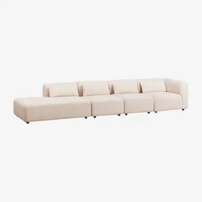 Fogler 4-delige Modulaire Hoekbank Met Chaise Longue Chenille Crème Beige - Sklum