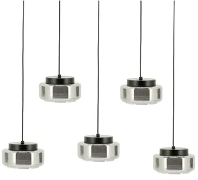 By-Boo Pivot Rectangular Eettafel Hanglamp Rookglas