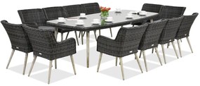 Exclusieve dining tuinset met grote tafel Córdoba voor 12 personen Garden Point antraciet