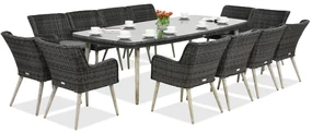 Exclusieve dining tuinset met grote tafel Córdoba voor 12 personen Garden Point antraciet