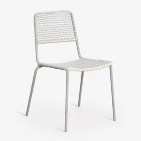 Set Van 2 Stapelbare Tuinstoelen Van Staal En Synthetisch Riet Veyra Groen – Khaki - Sklum