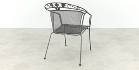 Elegance strekmetaal stapelbare tuinstoel - Antraciet