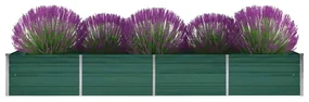 vidaXL Plantenbak verhoogd 320x80x45 cm gegalvaniseerd staal groen