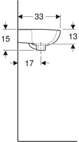 Geberit Bastia fontein rond met kraangat 40x33cm wit glans