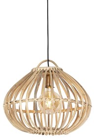 QAZQA Landelijke hanglamp naturel bamboe - Cane Drop Landelijk / Rustiek Scandinavisch bol / globe / rond Binnenverlichting Lamp