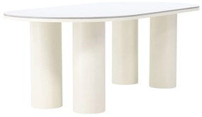 Jörn Eettafel - Erik - 110x220 cm -  Sintered Stone / FSC 100% - Wit/Cream - Jörn