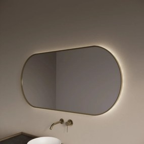 Gliss Design Aura spiegel met LED-verlichting 140x70cm mat goud