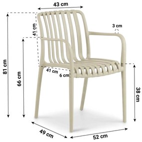 Tuinset 4 personen 160 cm Kunststof Taupe Domani Furniture Vento/Weston