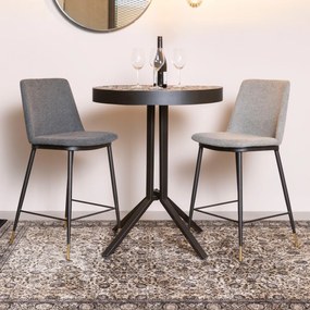 Lage Barstoel Van Stof Lichtgrijs