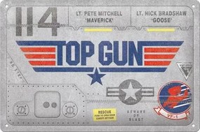 Metalen wandbord Top Gun - Aircraft Metal, (30 x 20 cm)