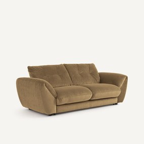 3-zits slaapbank in linnen fluweel, EDGAR