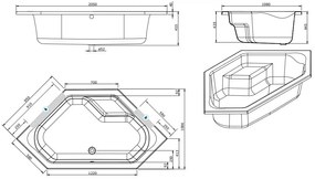 Lambini Designs Venetië Bubbelbad 145x145cm 12 zwarte aerojets elektrisch