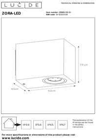 Lucide Zora-LED wandspot 5W 10x8cm wit