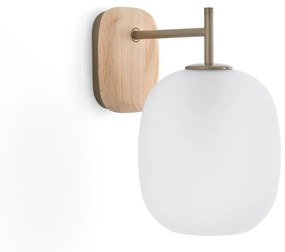 Wandlamp in eik en mat glas, Navida