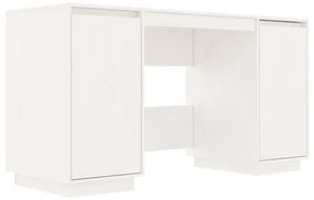 vidaXL Bureau 140x50x75 cm massief grenenhout wit