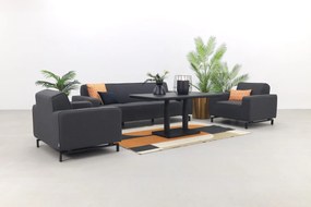 Boavista/Medina stoel-bank loungeset - Sooty - 4-delig verstelbaar
