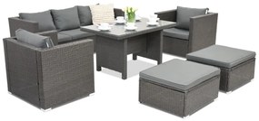 Roma Apetito 5 + 2 Garden Point antraciet technorattan tuinmeubelen
