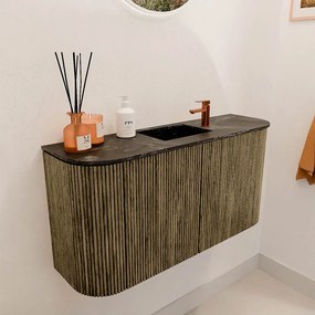 Mondiaz Joya DLux 85cm toiletmeubel ronding links/rechts dusk met wastafel faye midden 1 kraangat lava