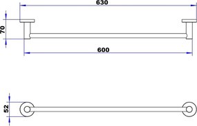 Plieger Vigo handdoekhouder 60cm chroom