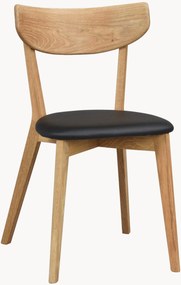 Gestoffeerde stoelen Ami van eikenhout met kunstlederen zitvlak, 2 stuks