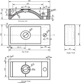Mueller Small natuursteen fonteinset links met verouderd messing gebogen fonteinkraan en toebehoren