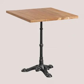 Azteca Vierkante Barkruk Van Acaciahout Zwart & ↔︎ 70 Cm - Sklum