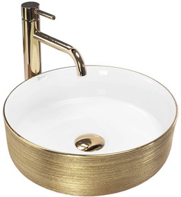 Opzetwastafel Rea Sami White Brush Gold