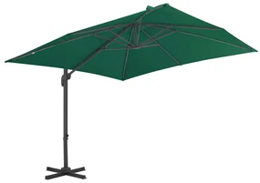 vidaXL Zweefparasol met aluminium paal 300x300 cm groen