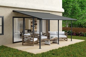Aluminium terrasoverkapping Sierra Palram - Canopia 3 x 4,25 m Heat Block antraciet