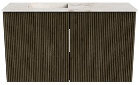 Mondiaz Joya DLux 70cm toiletmeubel shadow met wastafel faye links 1 kraangat frappe