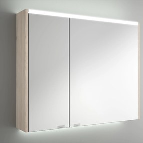 Muebles Ally spiegelkast met verlichting bovenkant 83x66cm licht eiken