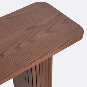 Essenhouten gefineerde wandtafel met walnootbeits, Latti